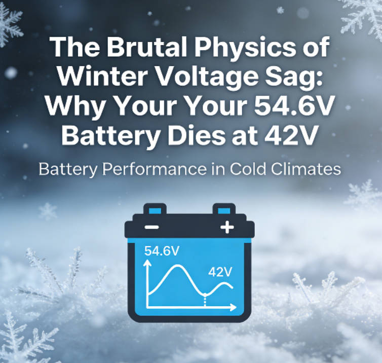 The Brutal Physics of Winter Voltage Sag: Why Your 54.6V Battery Dies at 42V