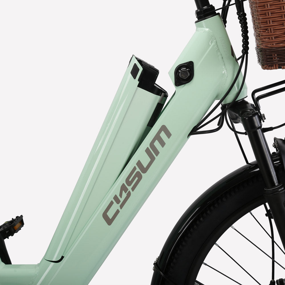 Cysum X-City 26 Inch Electric Bike 250W 48V 10.4Ah Removable Battery 25KM/H 7-Speed City Commuter E-Bike