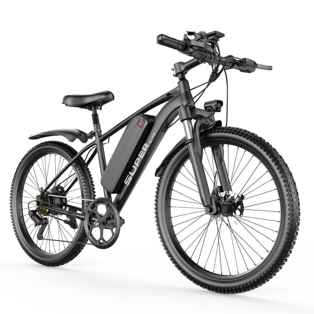 GUNAI Super-G73 26'' Electric Mountain Bike 250W Motor 7-Speed E-Bike with Suspension Fork LED Light Disc Brake