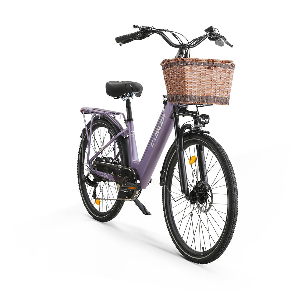 Cysum X-City 26 Inch Electric Bike 250W 48V 10.4Ah Removable Battery 25KM/H 7-Speed City Commuter E-Bike