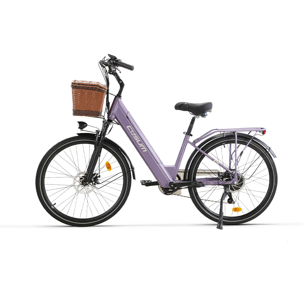 Cysum X-City 26 Inch Electric Bike 250W 48V 10.4Ah Removable Battery 25KM/H 7-Speed City Commuter E-Bike